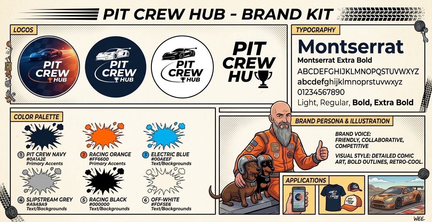 Pit Crew Hub Brand Kit Specification Guide